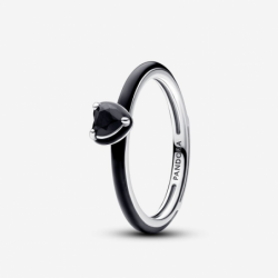 Bague Cœur Chakra Noir Pandora ME