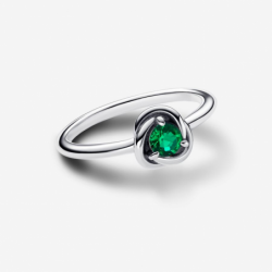 Bague Cercles de l’Éternité Verte Anniversaire Mai