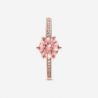 Bague Solitaire Couronne Scintillante Rose