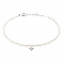 Bracelet Shelah Argent Blanc Perle De Culture Oxyde De Zirconium