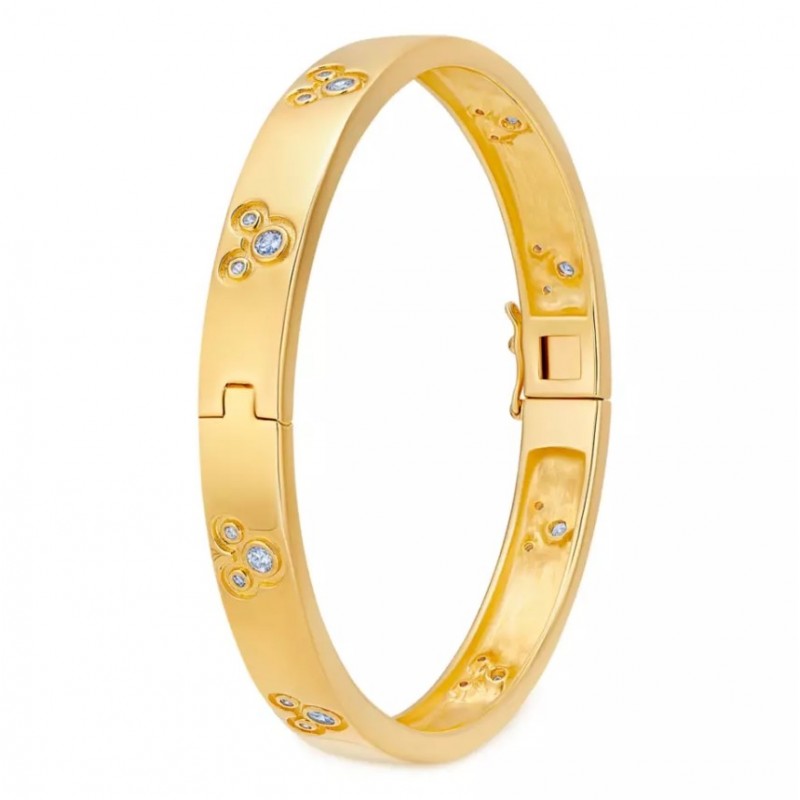 Mickey Mouse Icon Yellow Gold Bangle by CRISLU