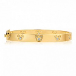 Mickey Mouse Icon Yellow Gold Bangle by CRISLU