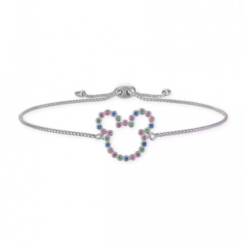 Mickey Mouse Icon Multi-Colored Gems Bracelet by Rebecca Hook