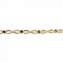 Bracelet Plaqué Or Kelian Oxydes De Zirconium Et Pierres Bleues