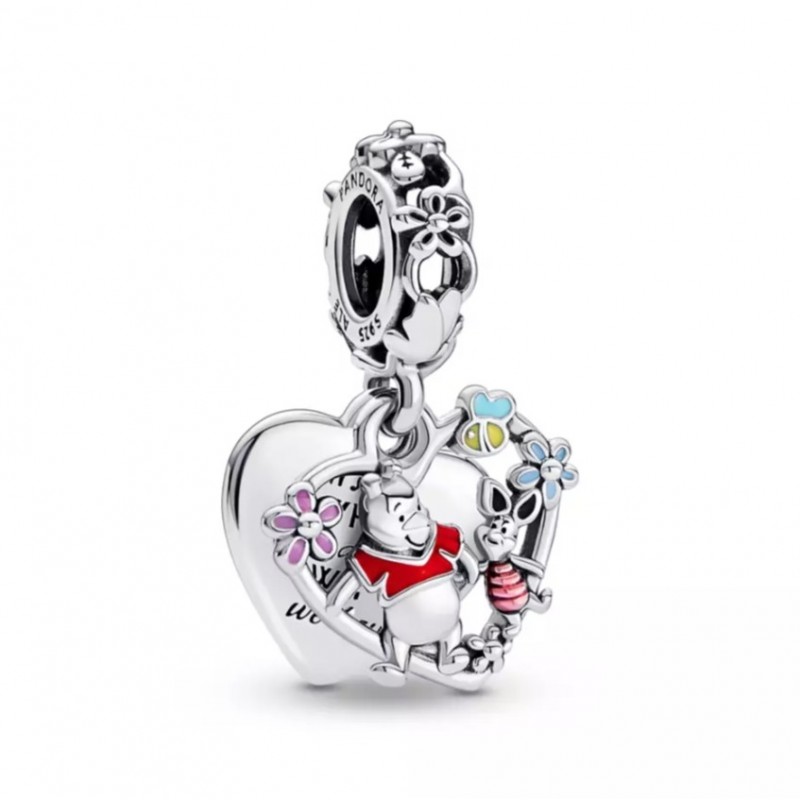 Charm double pendentif Winnie l'ourson et Porcinet de Pandora