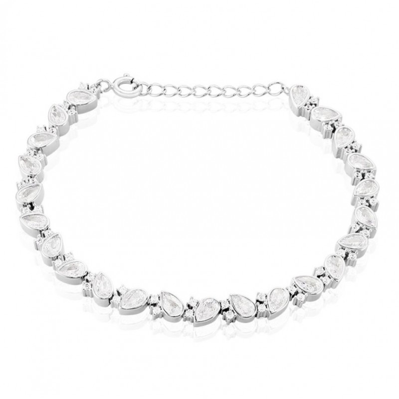 Bracelet Brogan Argent Blanc Oxyde De Zirconium