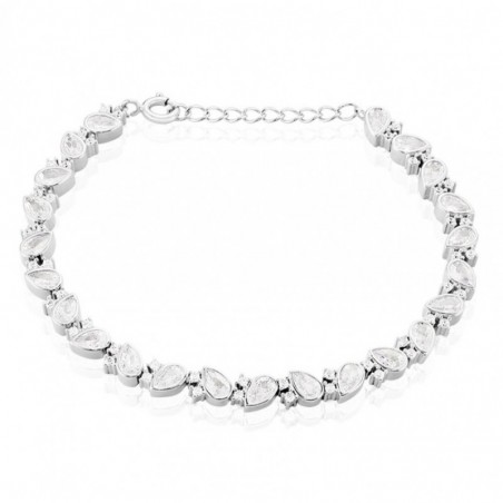 Bracelet Brogan Argent Blanc Oxyde De Zirconium