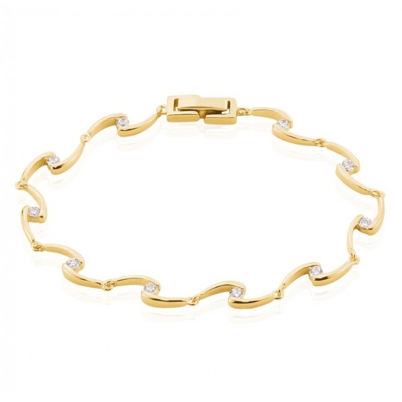 Bracelet Ayda Plaqué Or Jaune Oxyde De Zirconium