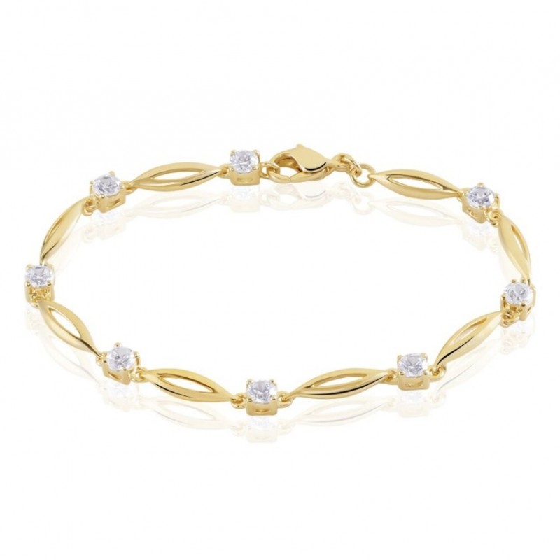 Bracelet Mimona Plaqué Or Jaune Oxyde De Zirconium