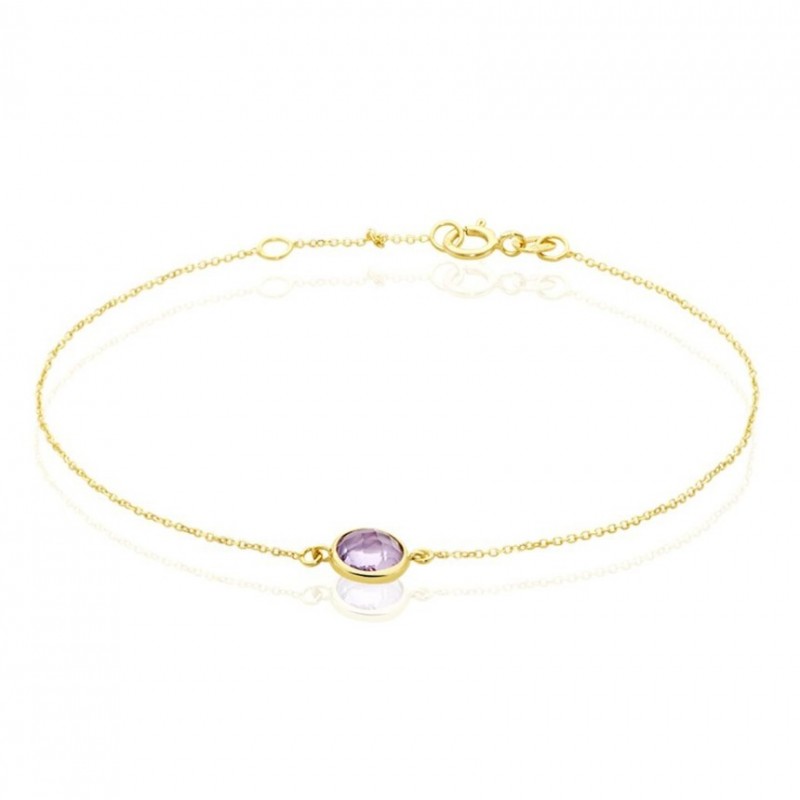 Bracelet Arenale Or Jaune Amethyste