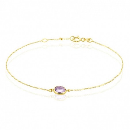 Bracelet Arenale Or Jaune Amethyste