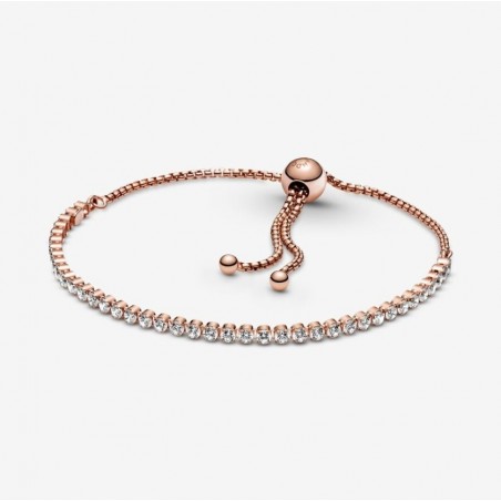 Bracelet tennis coulissant scintillant Plaqué or rose