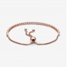 Bracelet tennis coulissant scintillant Plaqué or rose