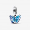 Charm-pendentif Papillon en verre de Murano bleu