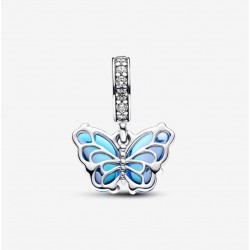 Charm-pendentif Papillon en verre de Murano bleu