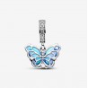 Charm-pendentif Papillon en verre de Murano bleu