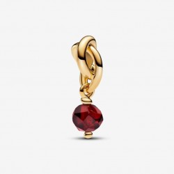 Janvier Charm-pendentif Cercle éternel rouge