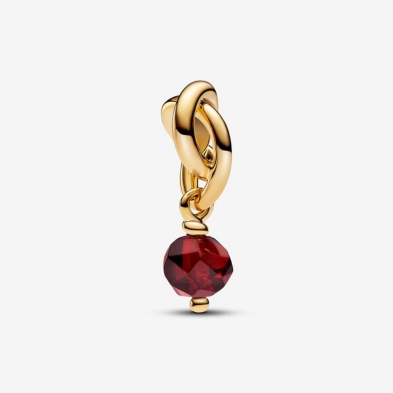 Janvier Charm-pendentif Cercle éternel rouge