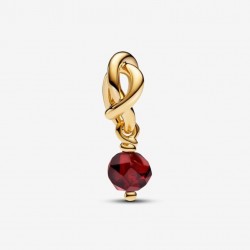 Janvier Charm-pendentif Cercle éternel rouge