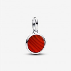 Mini charm médaillon rouge en verre de Murano à graver