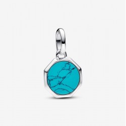 Mini charm médaillon turquoise à graver