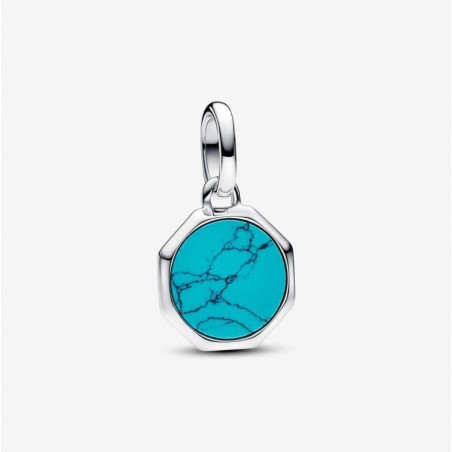 Mini charm médaillon turquoise à graver