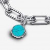 Mini charm médaillon turquoise à graver