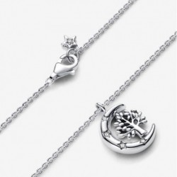 Collier avec Pendentif Lune et Arbre Pivotant