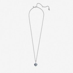 Collier Cœur Scintillant Lune Bleue & Étoiles