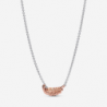 Collier Plume Courbe Flottante Bicolore