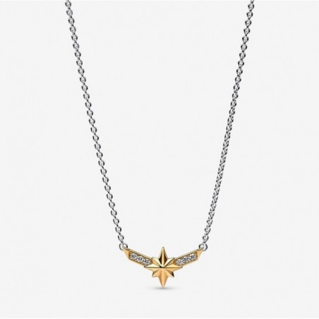 Collier avec Pendentif Bimatière Marvel Étoile à Huit Branches de Captain Marvel