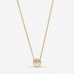 Collier Pendentif Halo Rond Scintillant