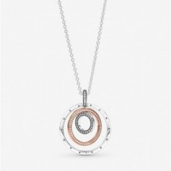 Collier Pendentif Cercles Bicolores