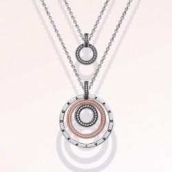 Collier Pendentif Cercles Bicolores