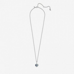 Collier Cœur Scintillant Lune Bleue & Étoiles