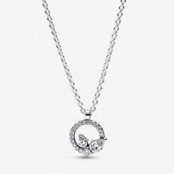 Collier Pendentif Cercle & Herbier Scintillant