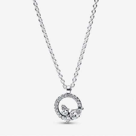 Collier Pendentif Cercle & Herbier Scintillant