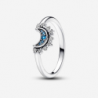 Bague Céleste Lune Scintillante Bleue