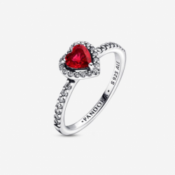 Bague Cœur Rouge Surélevé